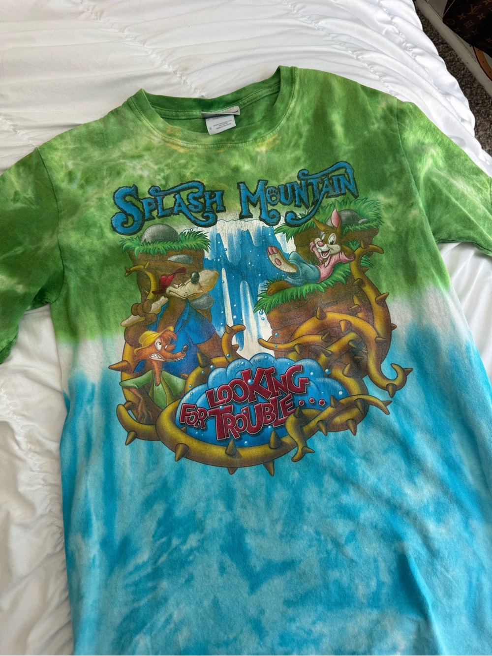 Vintage Disney Splash Mountain Tie-Dye Tee - Green & Blue